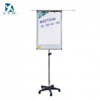 Movable flip chart stand with magnetic whiteboard for office